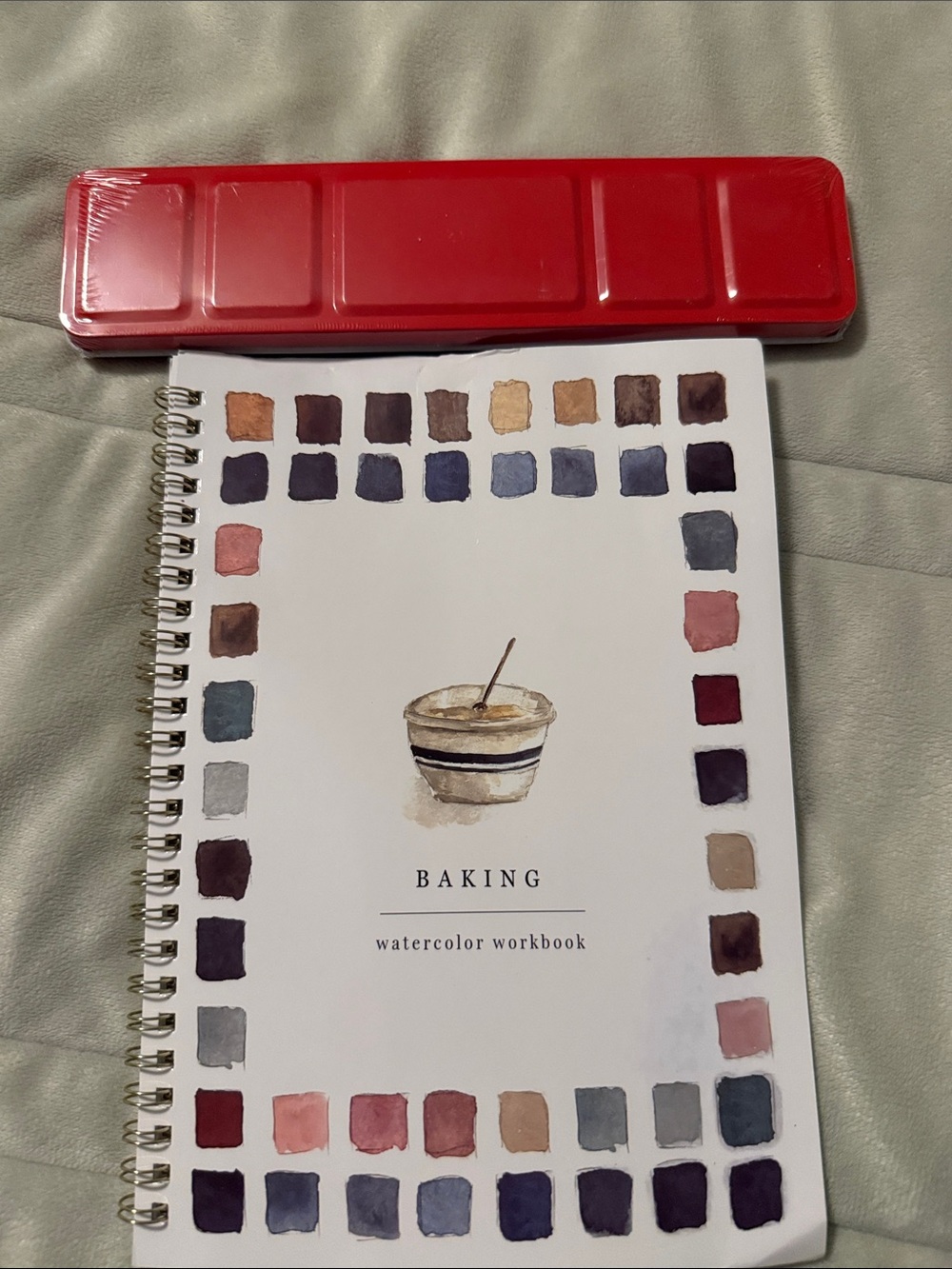 Red Watercolor Palette & Baking Watercolor Workbook - new